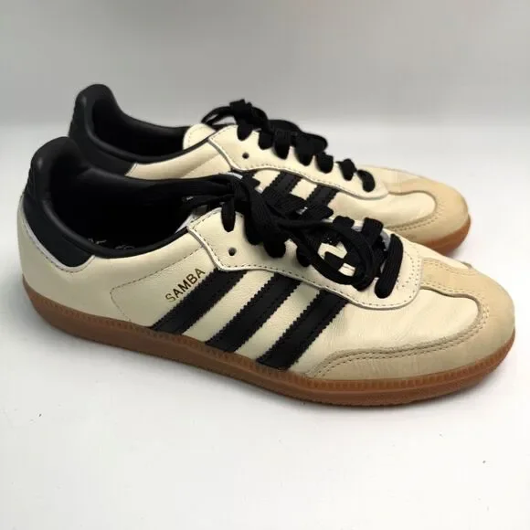 adidas gazelle silver green womens Adidas Samba OG Cream White Black Sand Strata Women's – Pimp Kicks